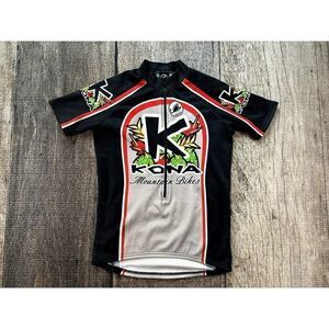Castelli 1/2 Zip 3 Pocket Kona Cycling Black Red Grey Jersey Shirt Small